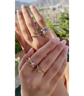 انگشتر کارتیه میخ زرد نگین